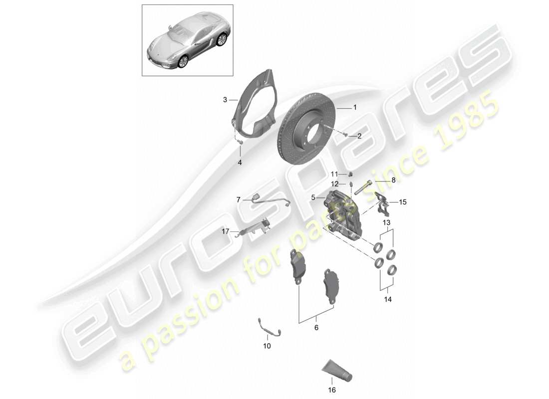 a part diagram from the porsche cayman parts catalogue