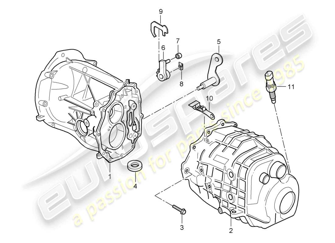 a part diagram from the porsche 2000 (986 boxster) parts catalogue