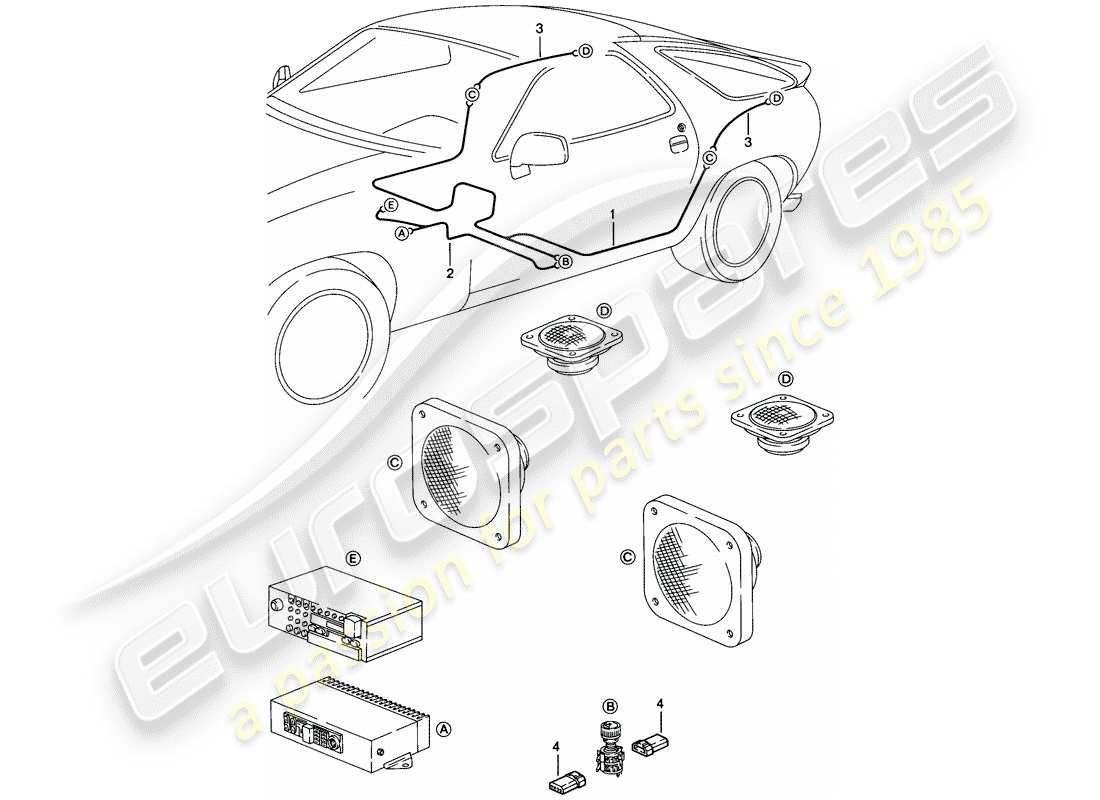 a part diagram from the porsche 1985 (928) parts catalogue