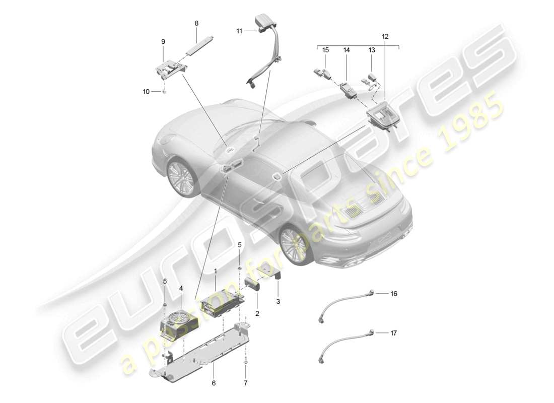 a part diagram from the porsche 2014 (991-1 turbo) parts catalogue