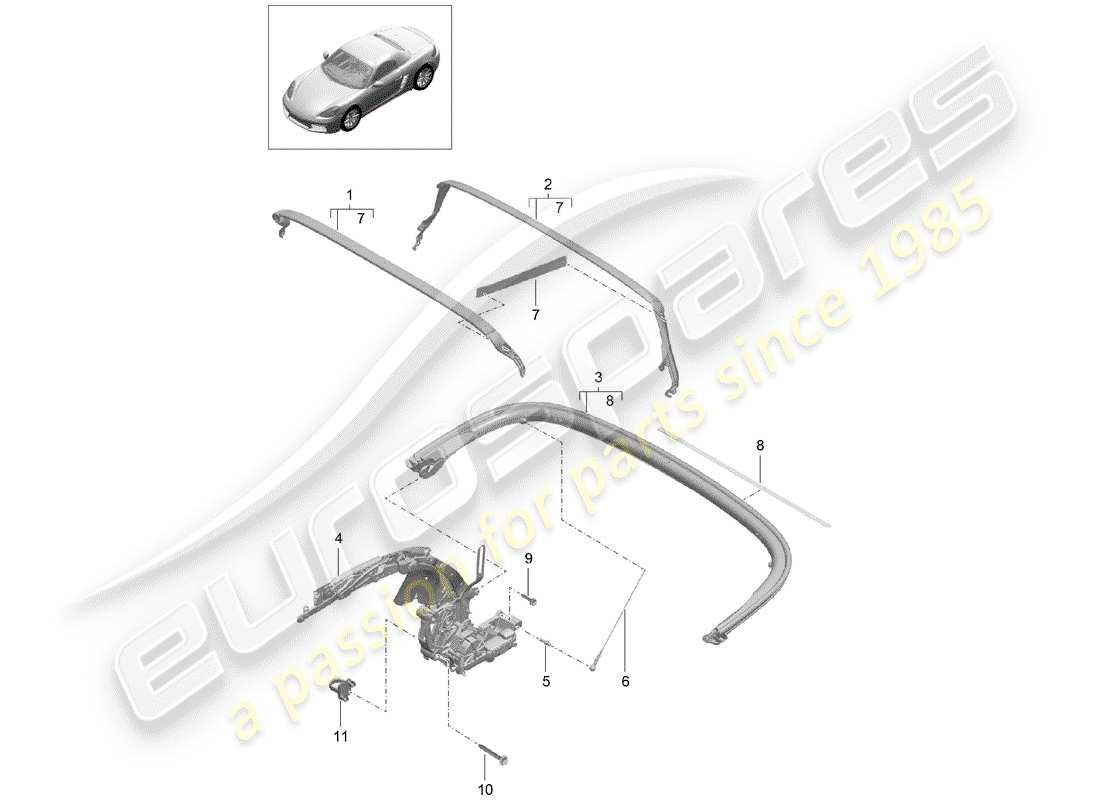 a part diagram from the porsche boxster parts catalogue