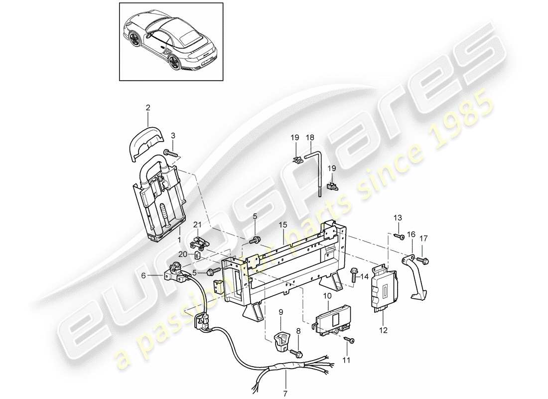 a part diagram from the porsche 2008 (997-1 turbo / gt2) parts catalogue