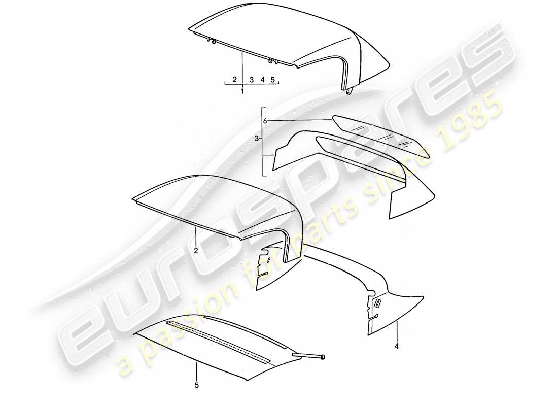 VIEW PARTS DIAGRAMS FROM THE PORSCHE 944 PARTS CATALOGUE a part diagram from the porsche 944 parts catalogue