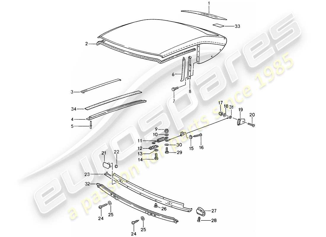 a part diagram from the porsche 993 parts catalogue