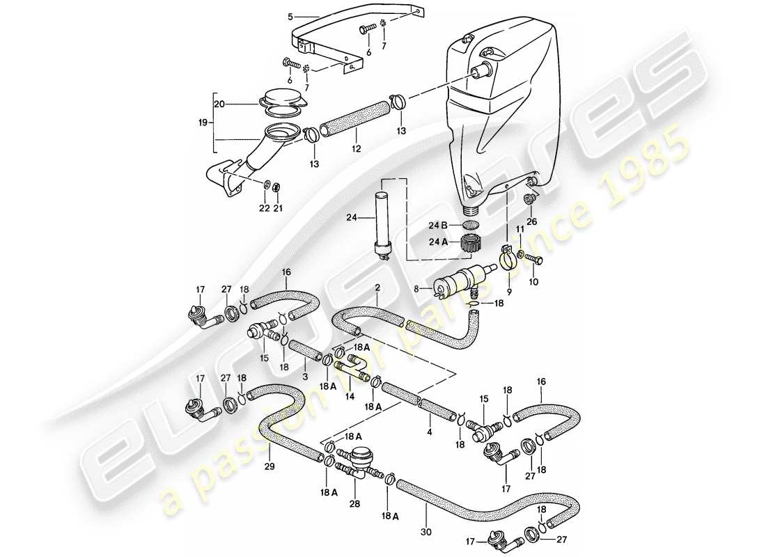 a part diagram from the porsche 928 parts catalogue