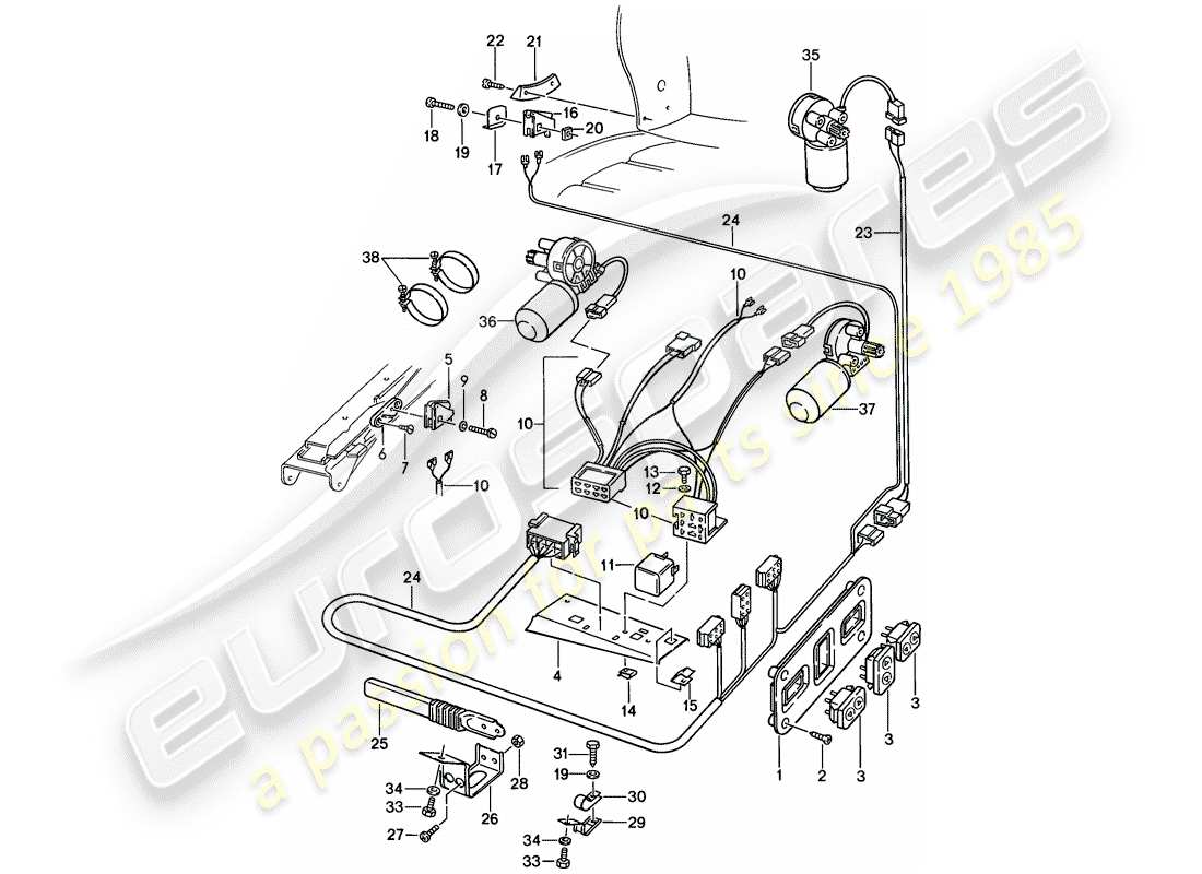 a part diagram from the porsche 1982 (928) parts catalogue