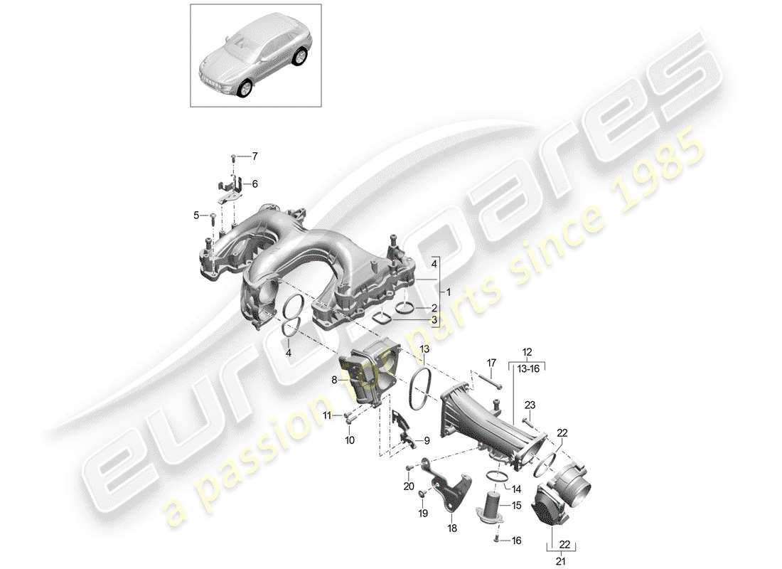 a part diagram from the porsche macan parts catalogue