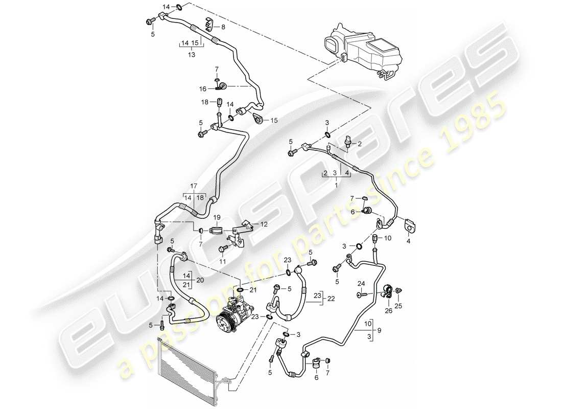 a part diagram from the porsche cayenne parts catalogue