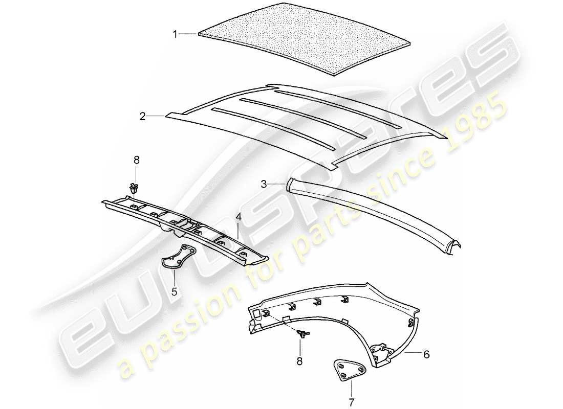 a part diagram from the porsche 2007 (987 boxster) parts catalogue