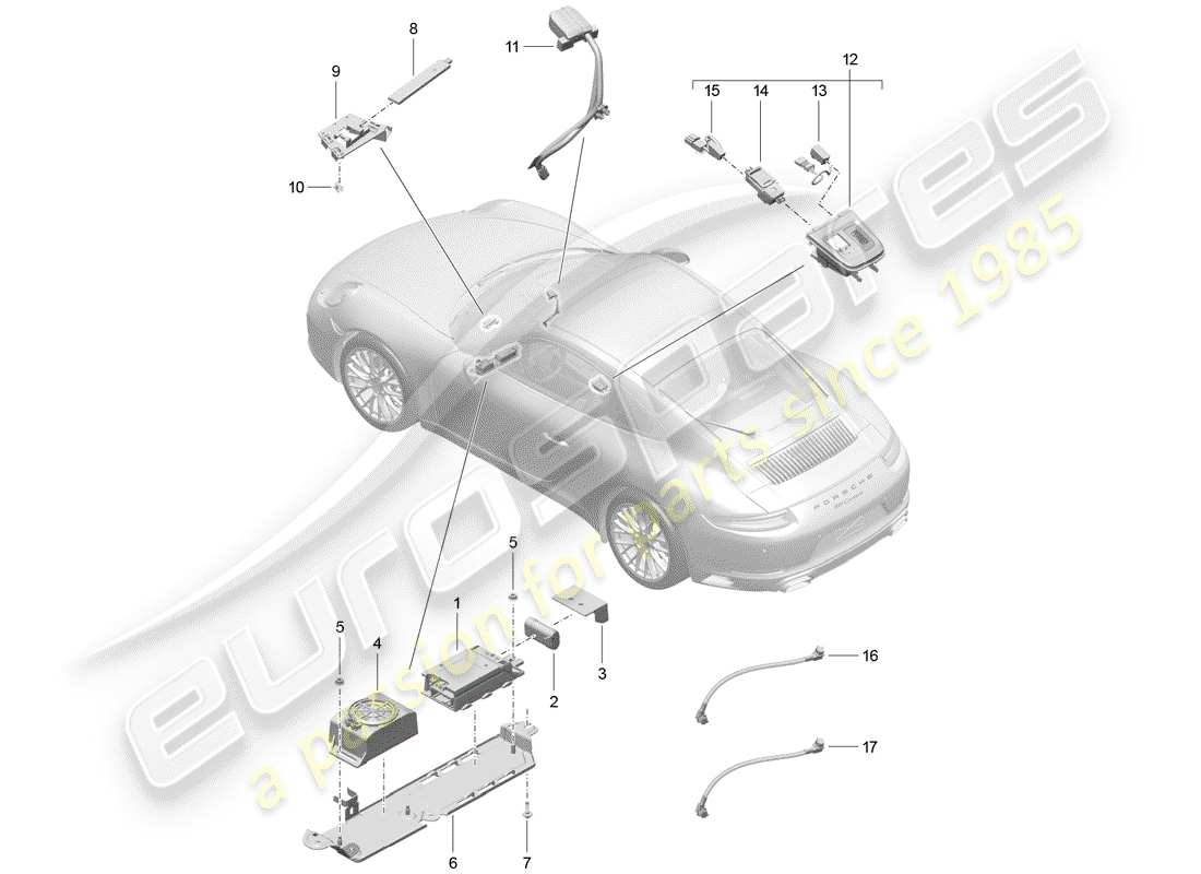 a part diagram from the porsche 991 parts catalogue