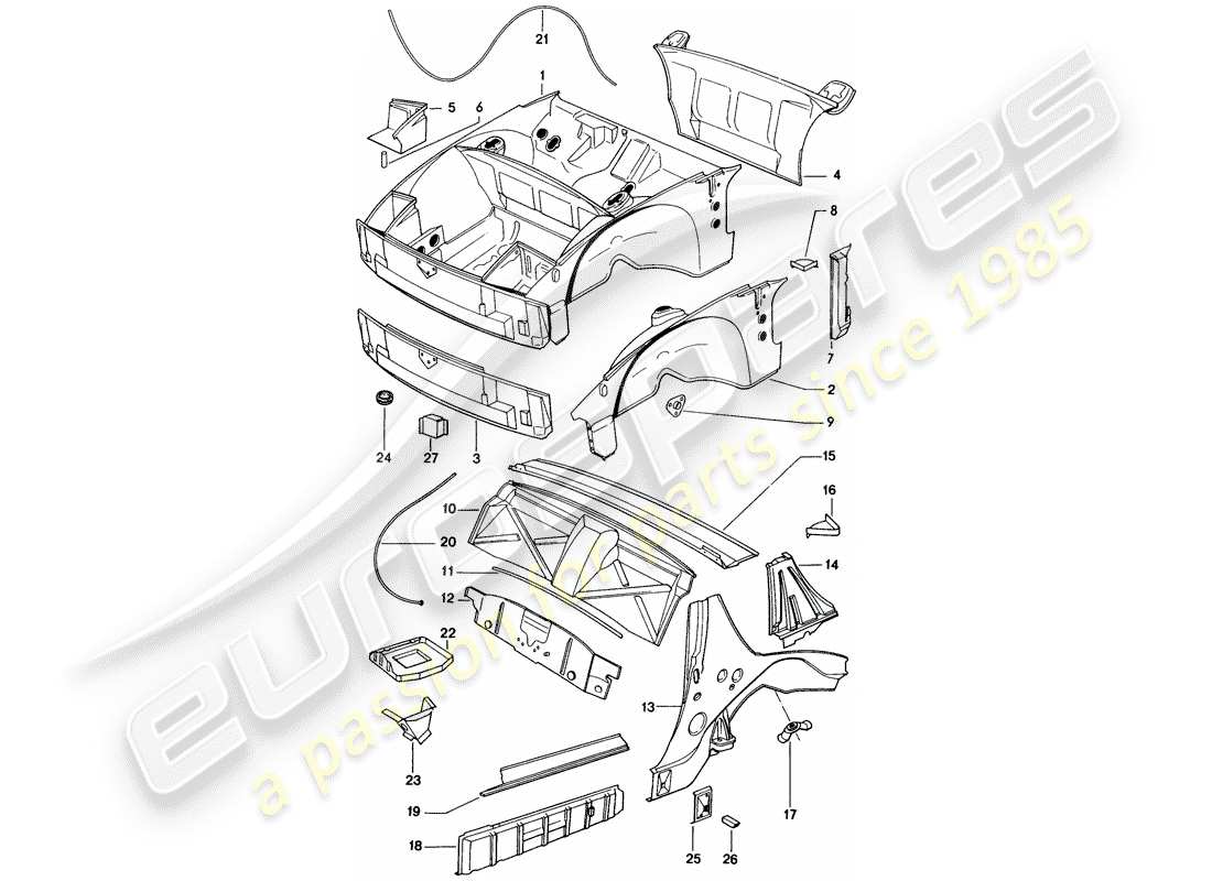 a part diagram from the porsche 1971 (914) parts catalogue