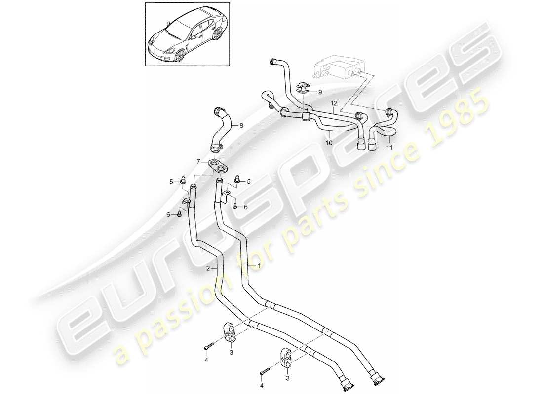 VIEW PARTS DIAGRAMS FROM THE PORSCHE PANAMERA PARTS CATALOGUE a part diagram from the porsche panamera parts catalogue