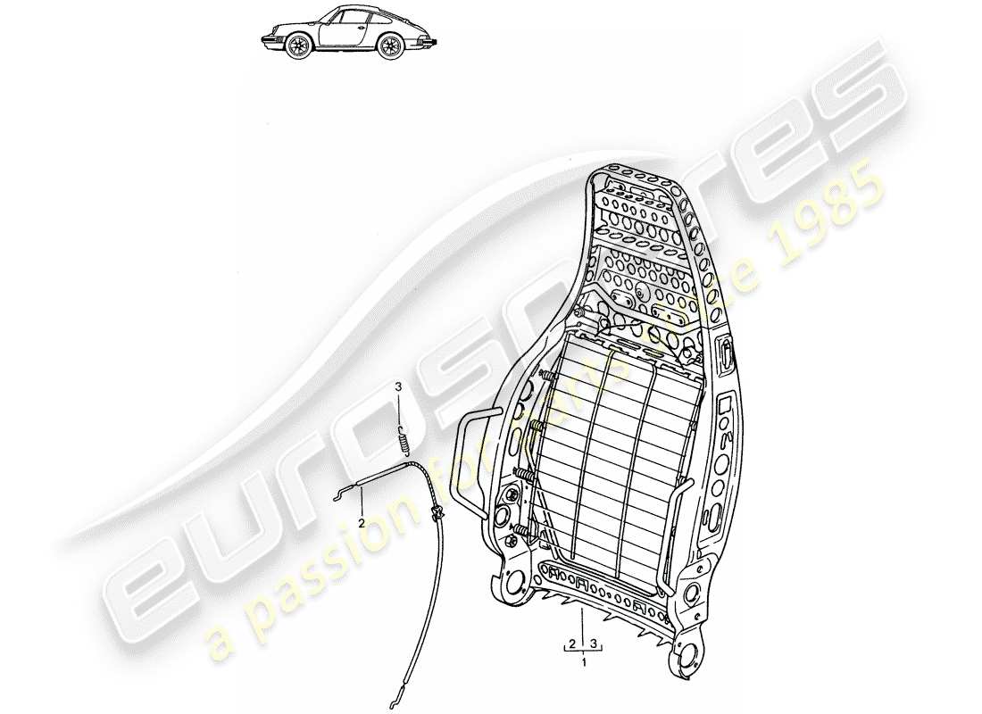 a part diagram from the porsche 1990 (seats for 944/968/911/928) parts catalogue