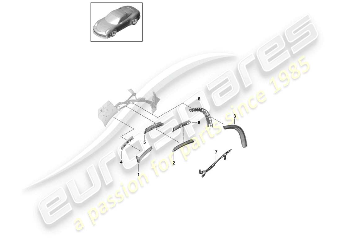 VIEW PARTS DIAGRAMS FROM THE PORSCHE 991 PARTS CATALOGUE a part diagram from the porsche 991 parts catalogue
