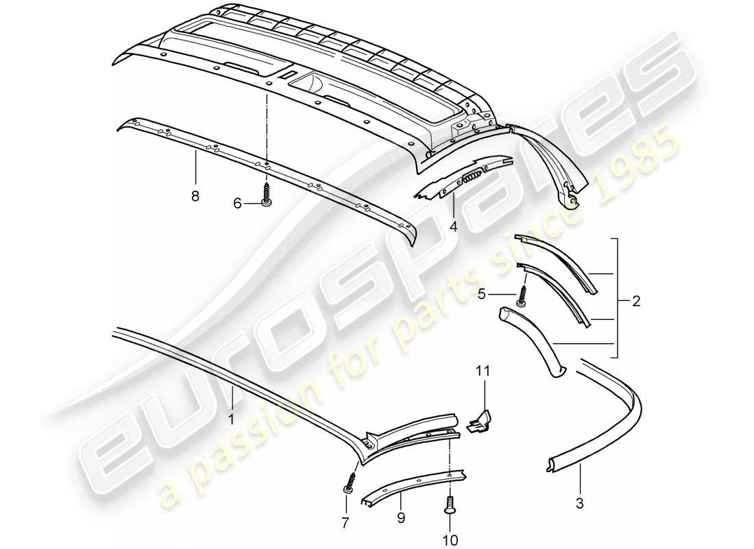 a part diagram from the porsche 2007 (987 boxster) parts catalogue