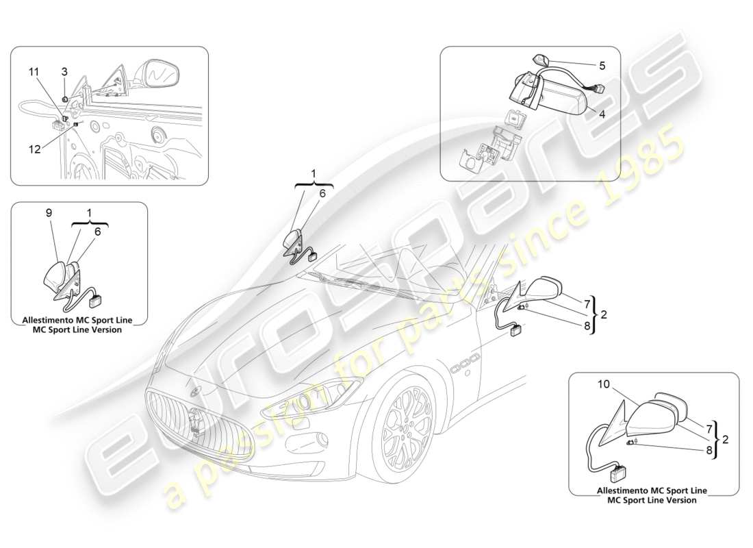 a part diagram from the maserati granturismo s (2013) parts catalogue