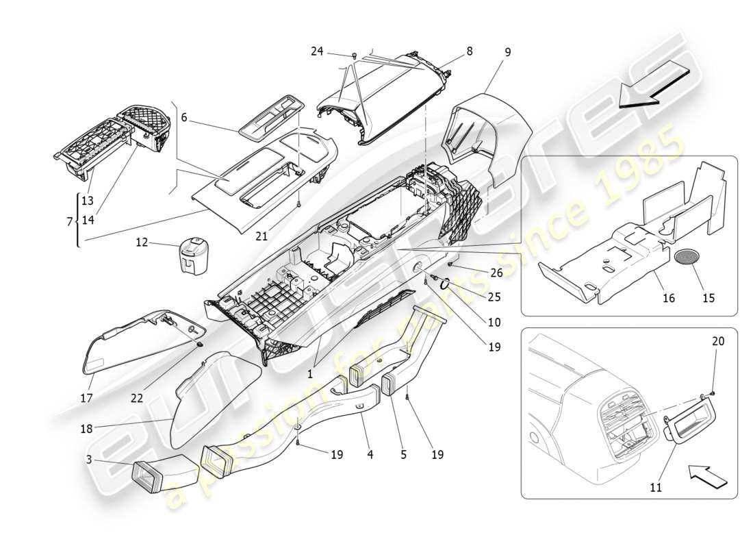 a part diagram from the Maserati QTP 3.0 BT V6 410HP (2014) parts catalogue