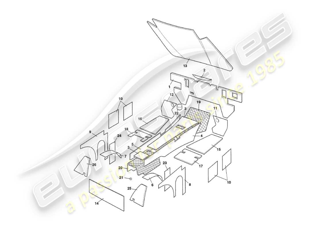 a part diagram from the aston martin v8 coupe (2000) parts catalogue