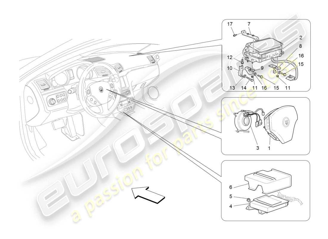 a part diagram from the maserati granturismo parts catalogue