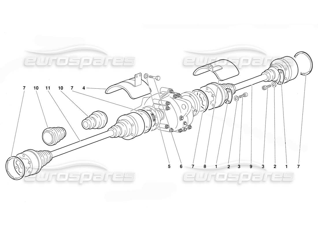 a part diagram from the lamborghini diablo (1991) parts catalogue