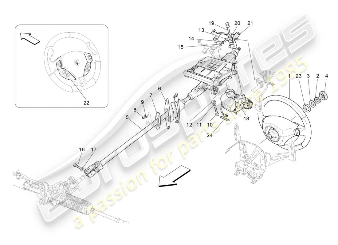 a part diagram from the maserati granturismo s (2013) parts catalogue