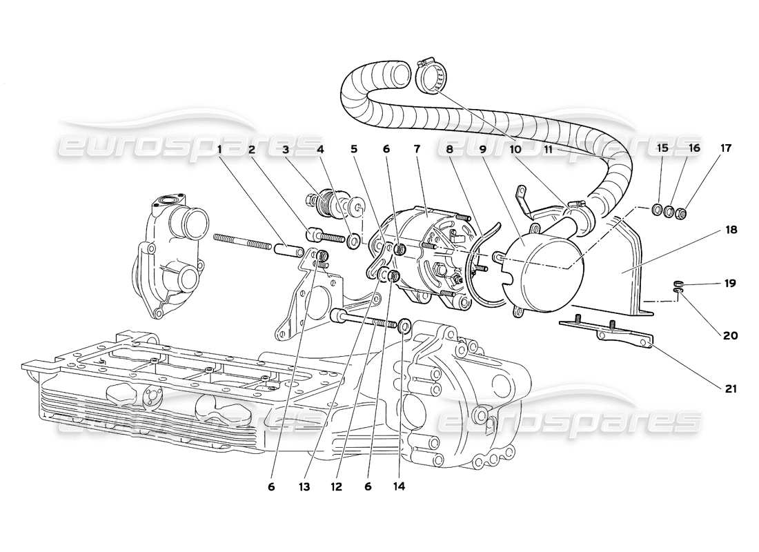 a part diagram from the Lamborghini Diablo SV (1999) parts catalogue