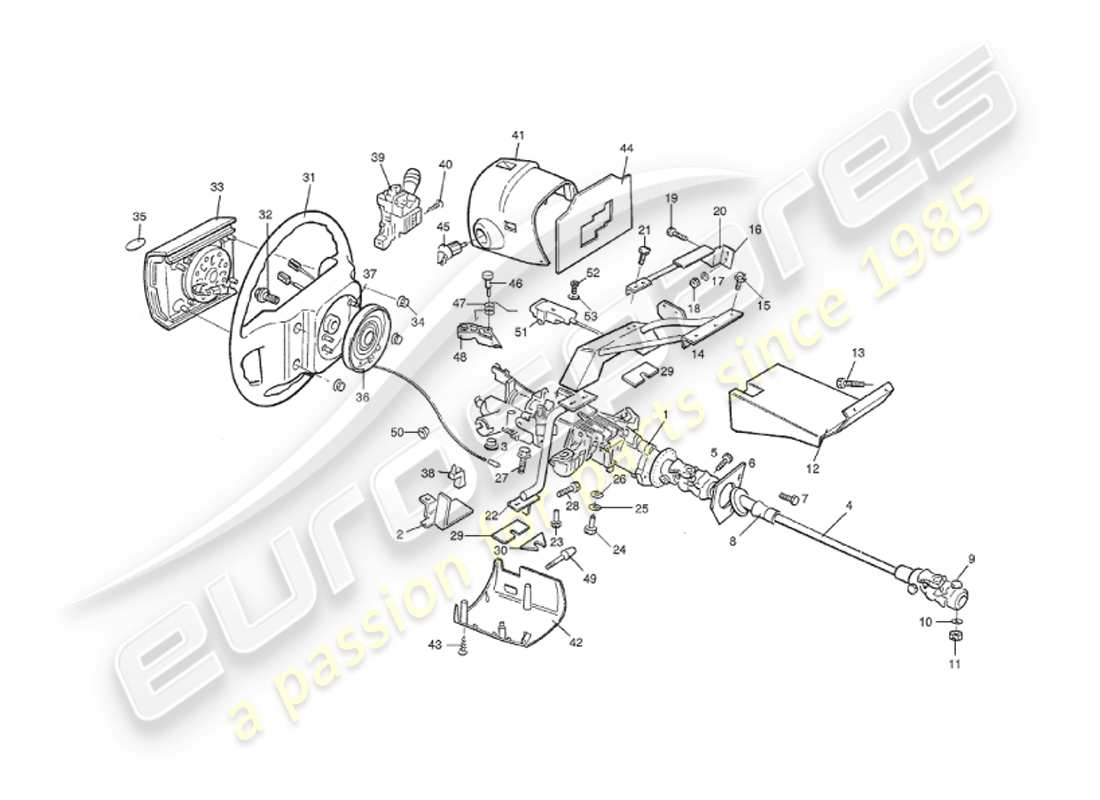 a part diagram from the aston martin v8 virage parts catalogue