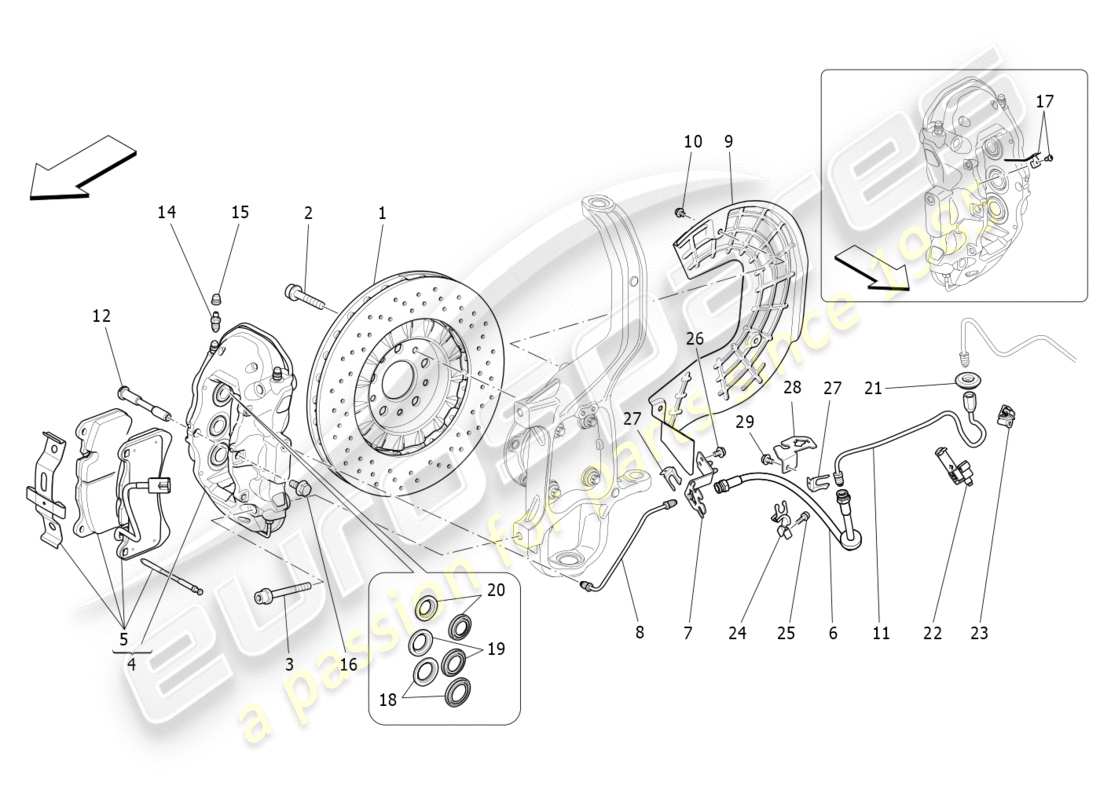 a part diagram from the maserati qtp 3.0 tds v6 275hp (2015) parts catalogue