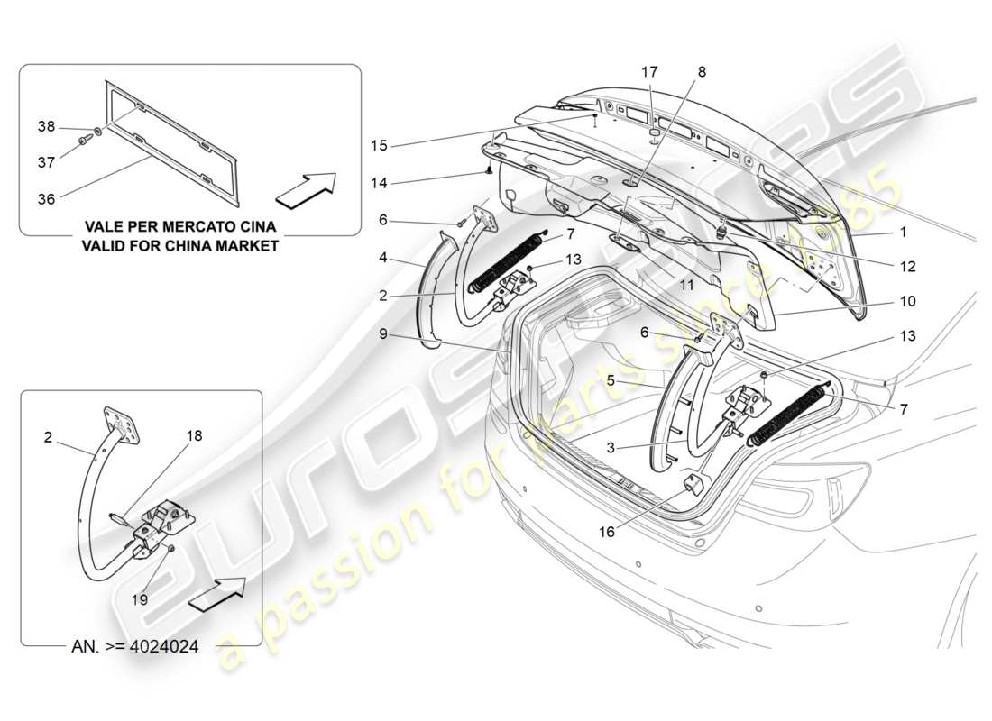 a part diagram from the maserati qtp 3.0 bt v6 410hp (2014) parts catalogue