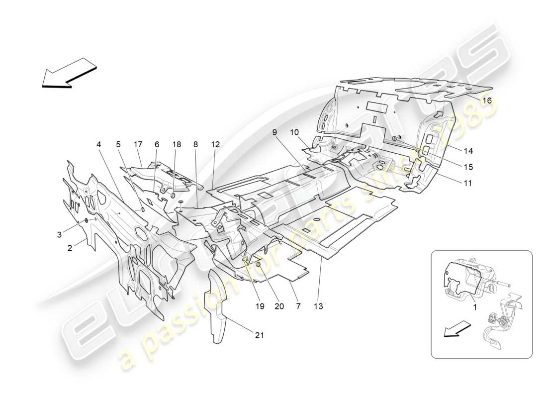 VIEW PARTS DIAGRAMS FROM THE MASERATI GRANTURISMO SPORT PARTS CATALOGUE a part diagram from the maserati granturismo sport parts catalogue