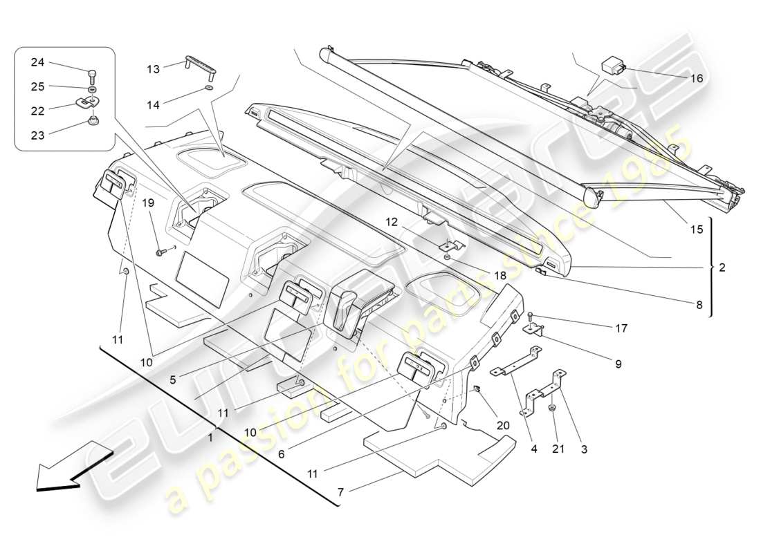 a part diagram from the Maserati QTP 3.0 BT V6 410HP (2014) parts catalogue