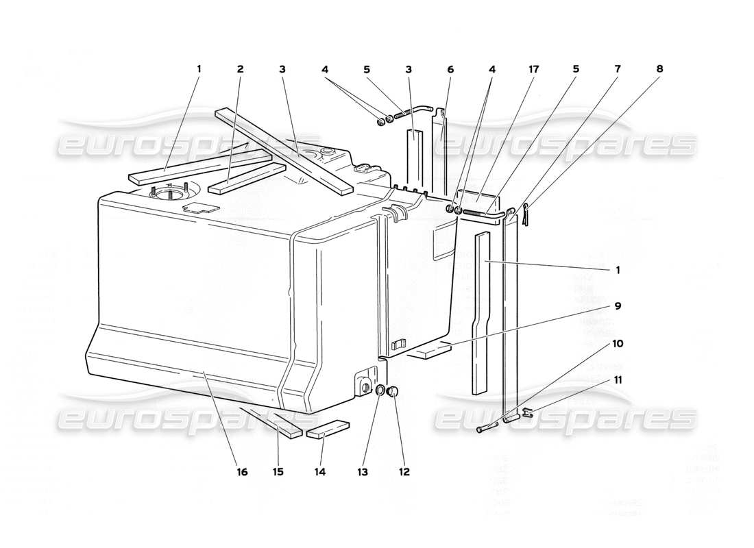 a part diagram from the lamborghini diablo sv (1999) parts catalogue