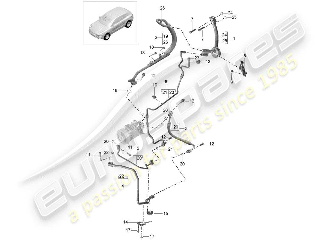 porsche macan (2018) refrigerant circuit part diagram