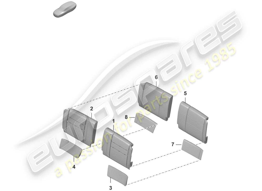 porsche 2019 (992-1) foam part part diagram