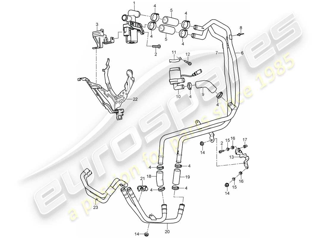porsche 2004 (cayenne e1 9pa) heater part diagram