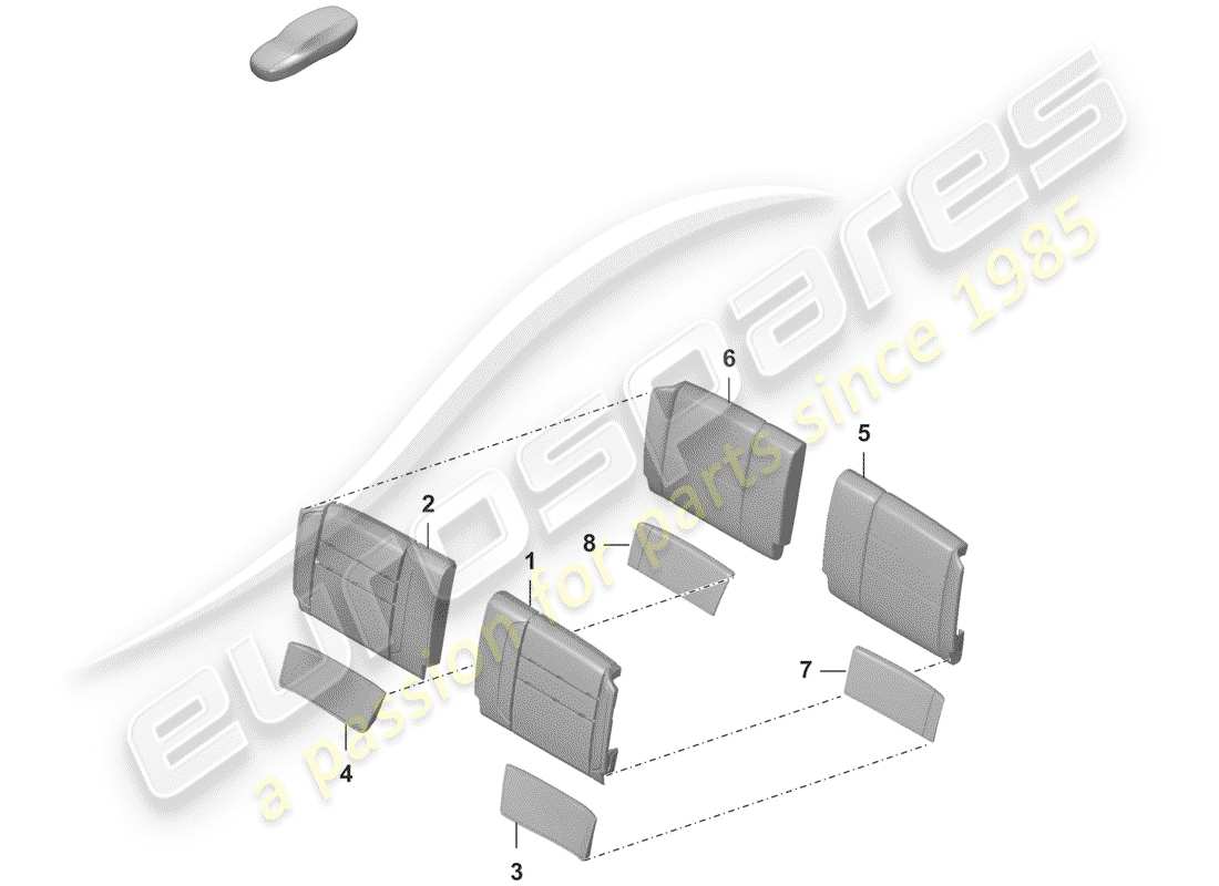 porsche 2019 (992-1) foam part part diagram