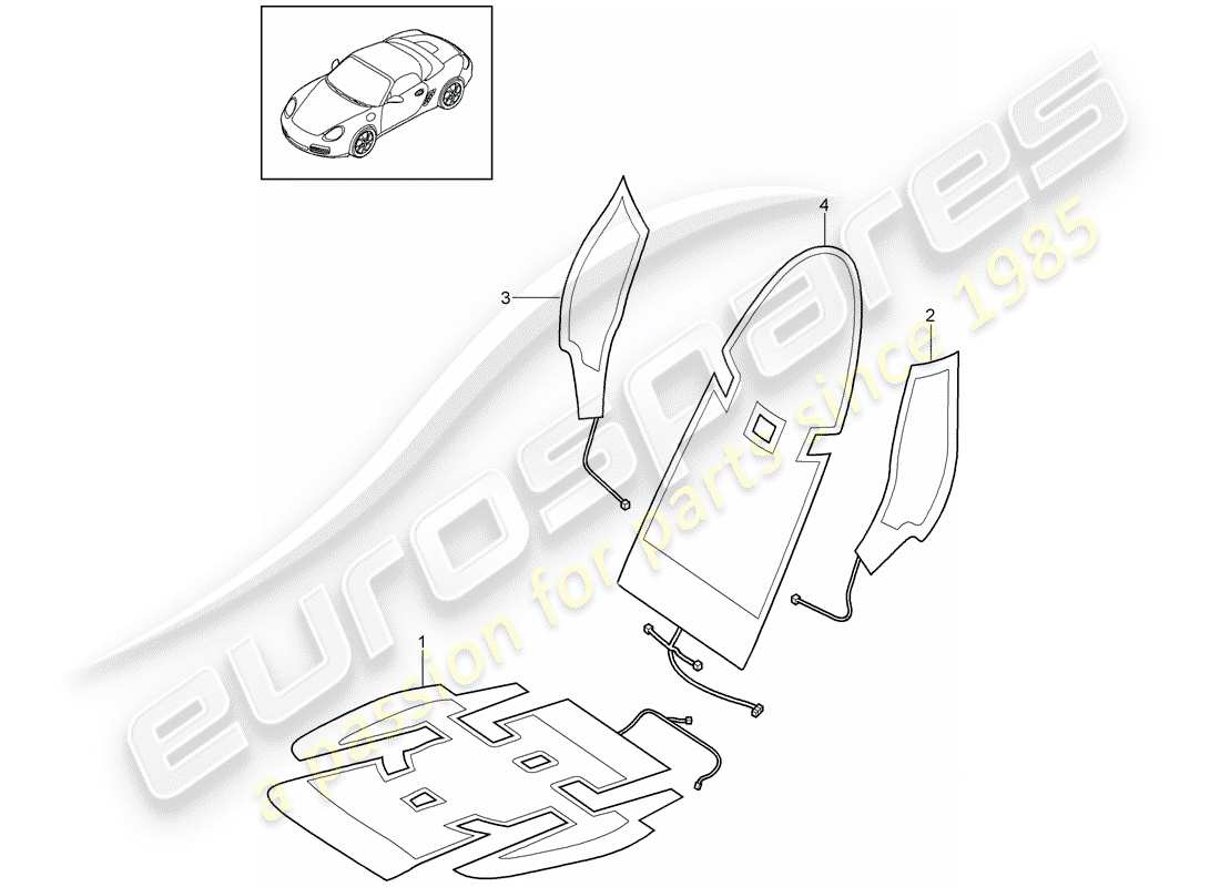 porsche 2012 (987 boxster) heater part diagram