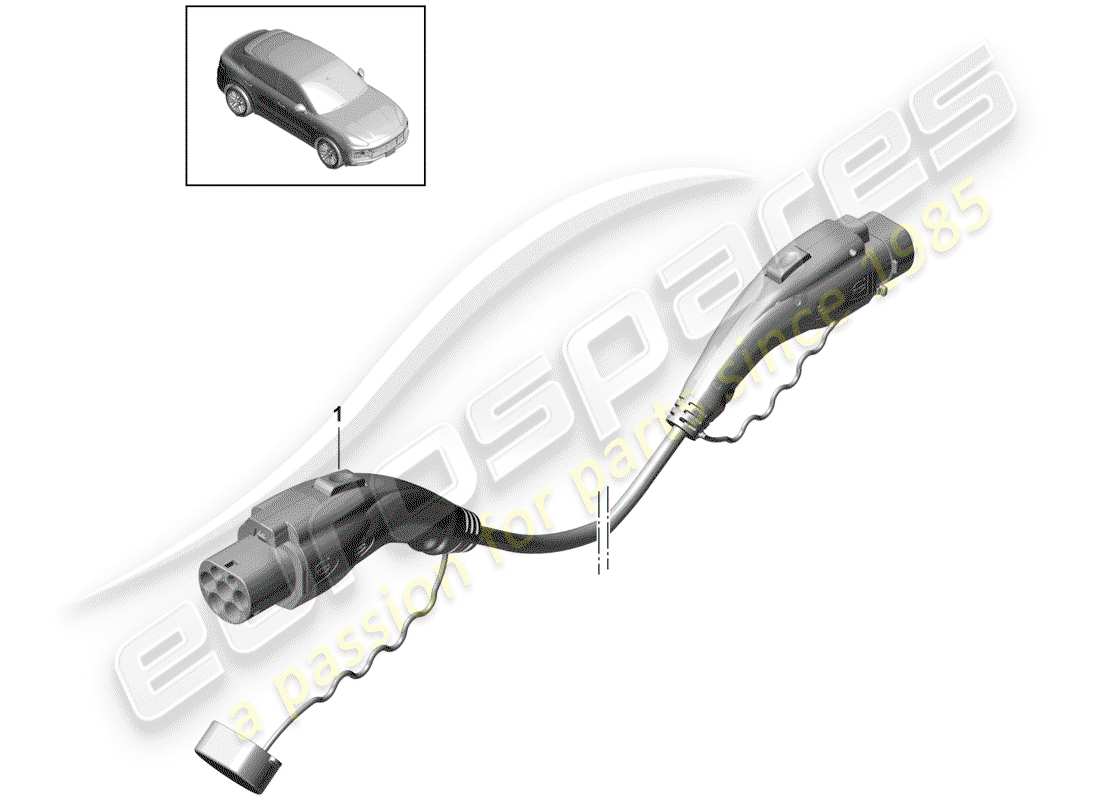 porsche 2019 (cayenne e3 9ya/9yb) charge cable for public part diagram