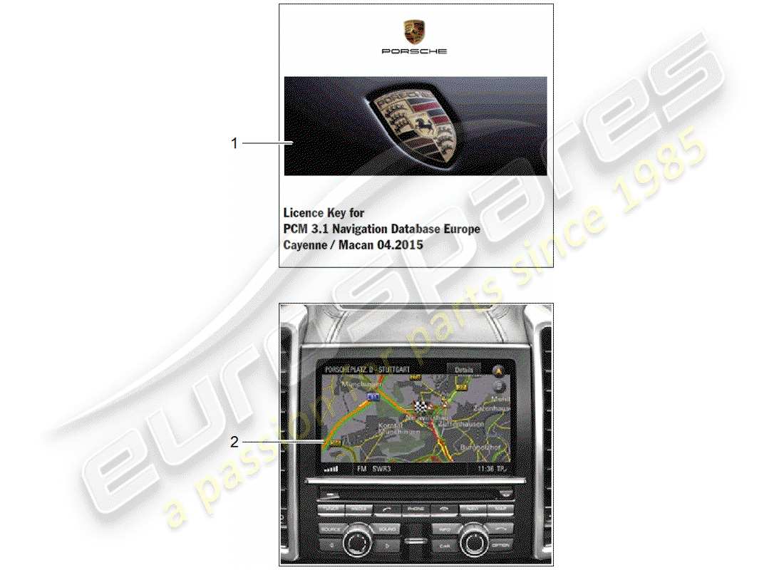 porsche 2014 (tequipment macan) navigation system part diagram