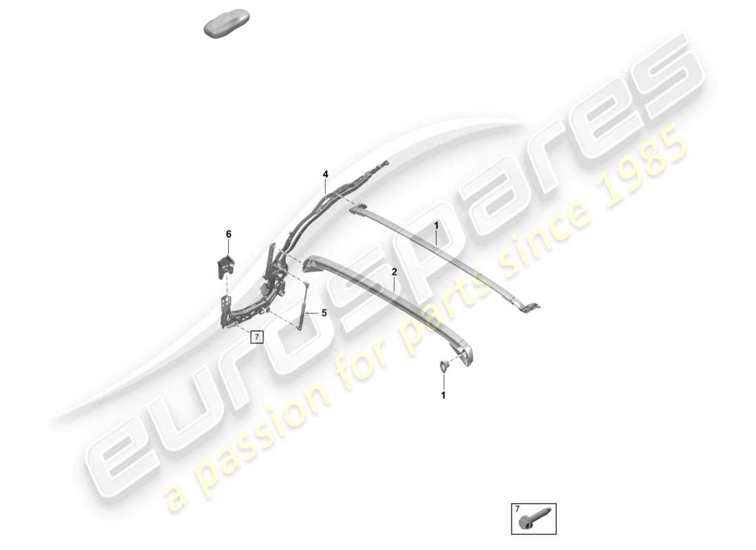 porsche 2018 (718 boxster) top frame individual parts parts diagram