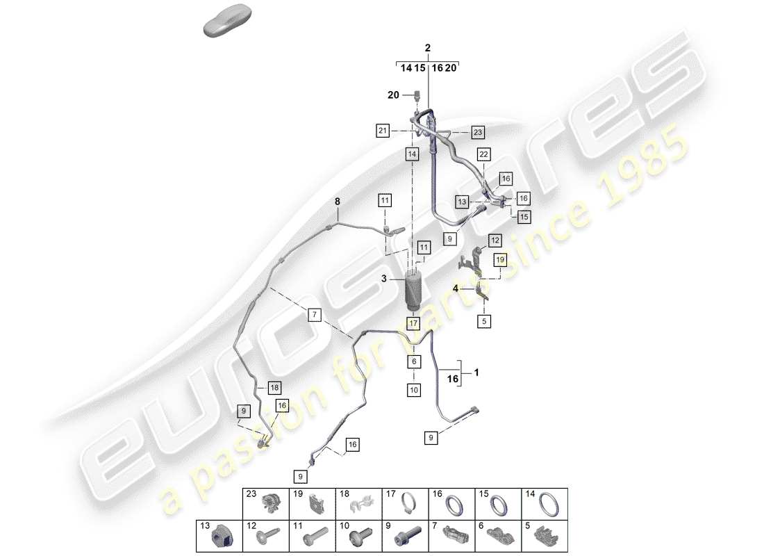 porsche 2020 (718 boxster spyder) air conditioner parts diagram