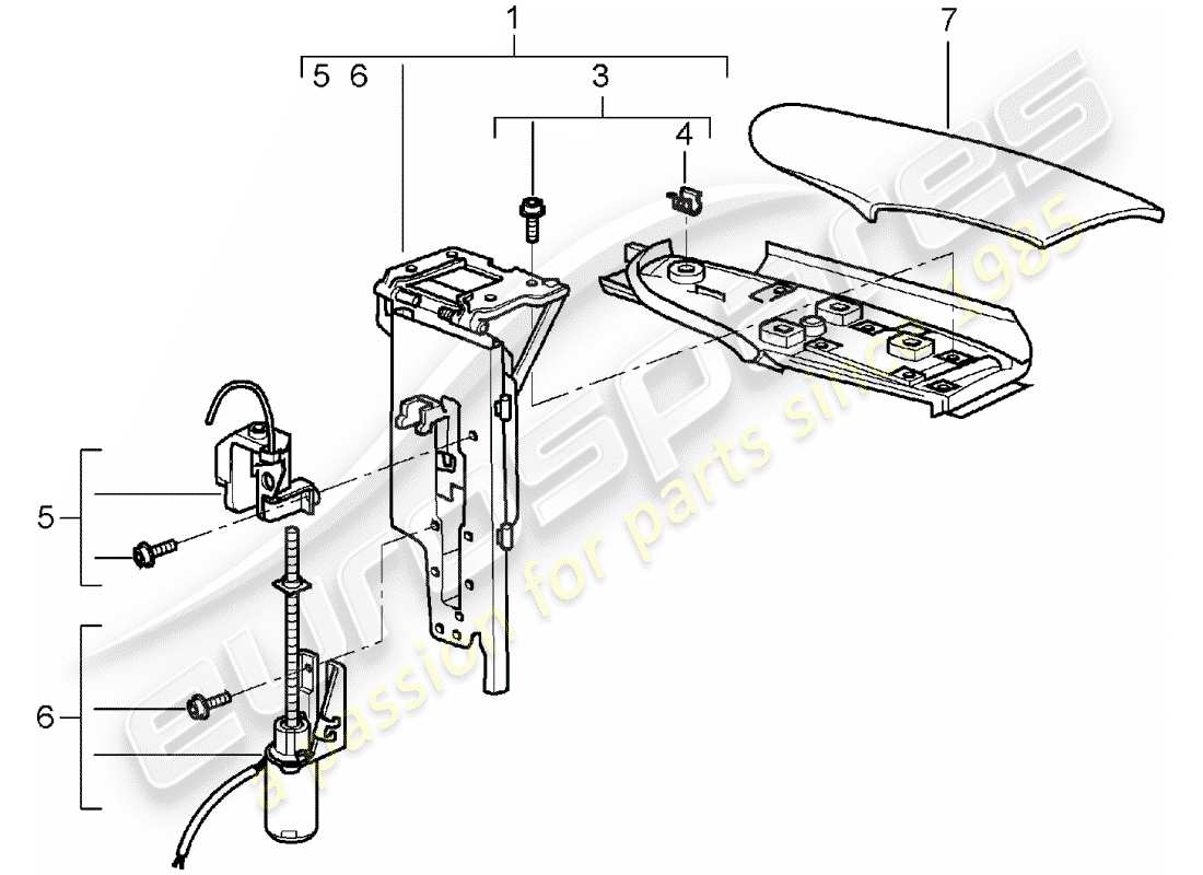 porsche 997 (2006) flap parts diagram