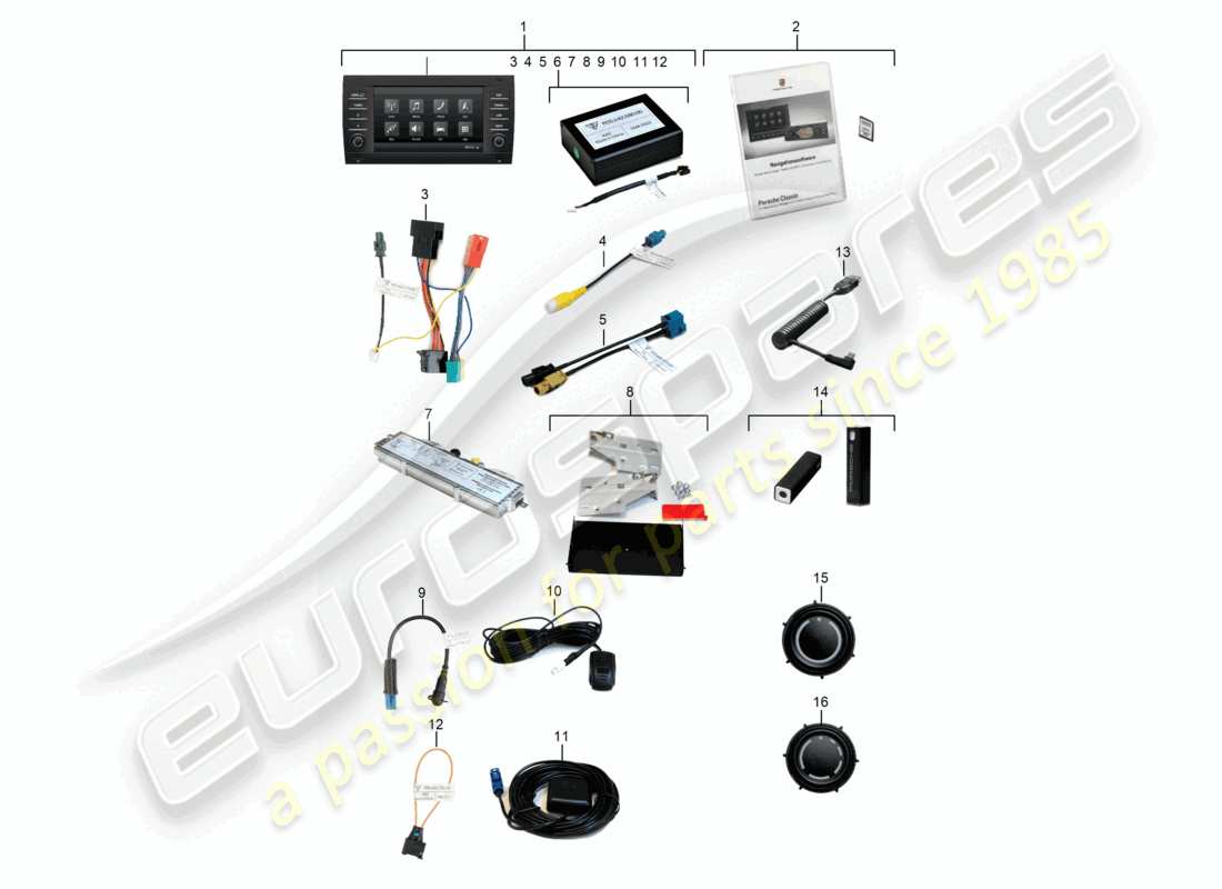 porsche 2003 (cayenne e1 9pa) porsche classic communication 03-08 management plus see technical information 27/22 9112 part diagram