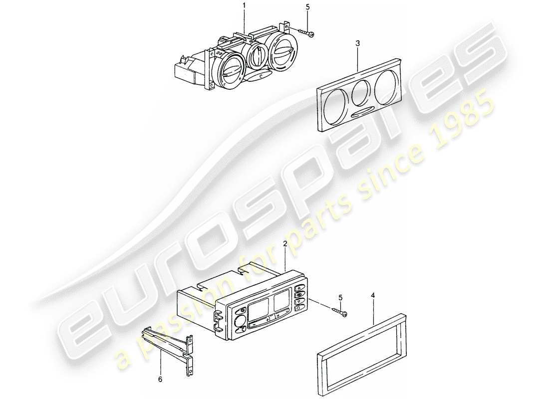 porsche boxster 986 (2003) control switch part diagram