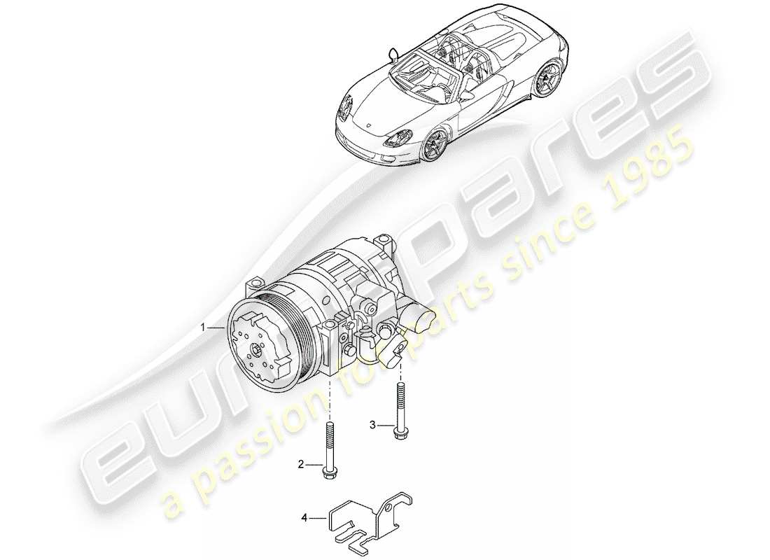 porsche 2005 (carrera gt) compressor part diagram
