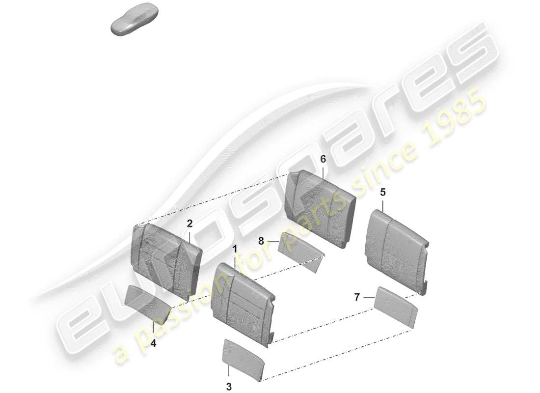 porsche 2019 (992-1) foam part part diagram