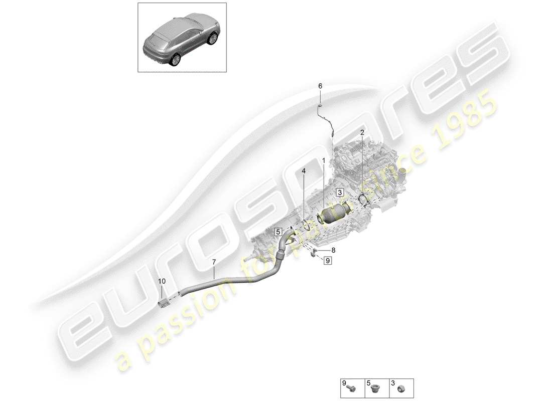 porsche 2019 (macan) catalyst part diagram