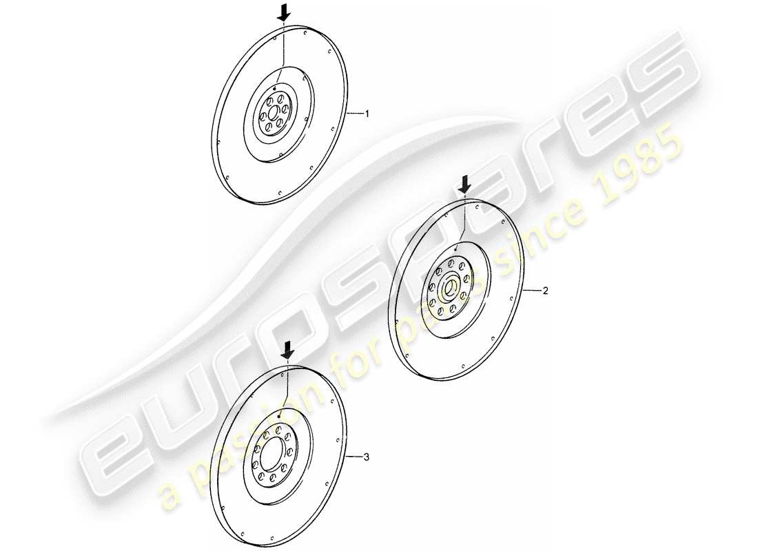 porsche 2008 (refurbished and exchange catalogue) flywheel part diagram