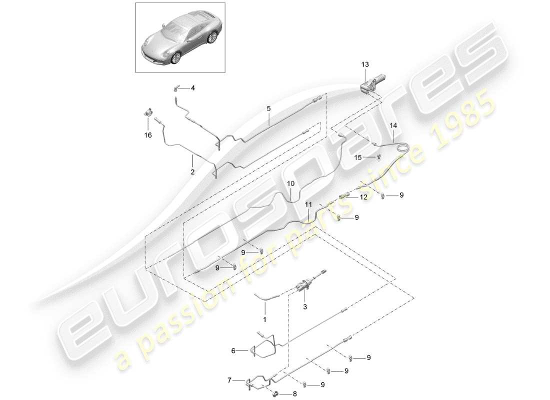 porsche 991 gen. 2 (2019) hydraulic clutch part diagram
