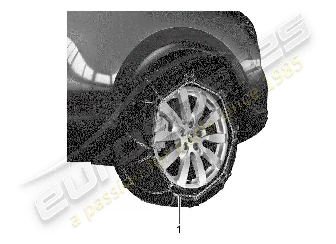 porsche 2013 (tequipment cayenne) snow chains part diagram